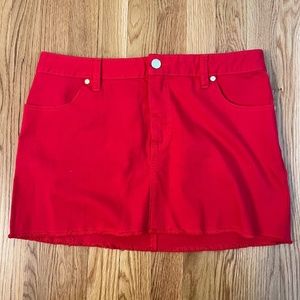 Tory Burch Denim Red Mini Skirt